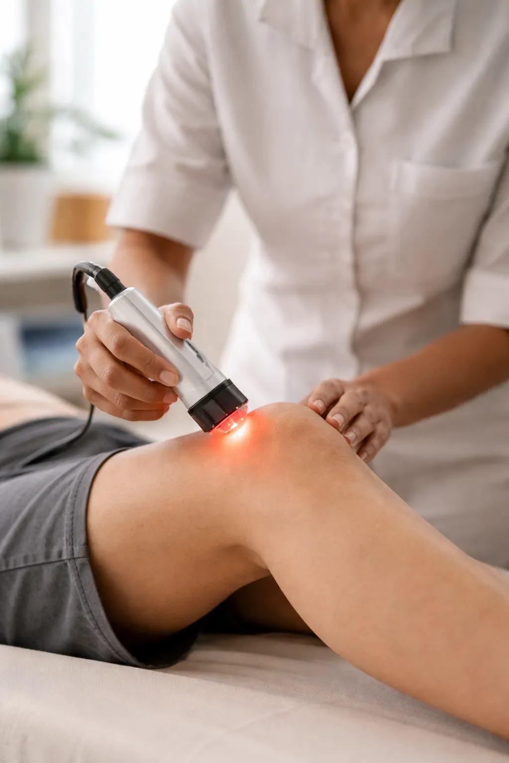 Laser therapy for knee injury